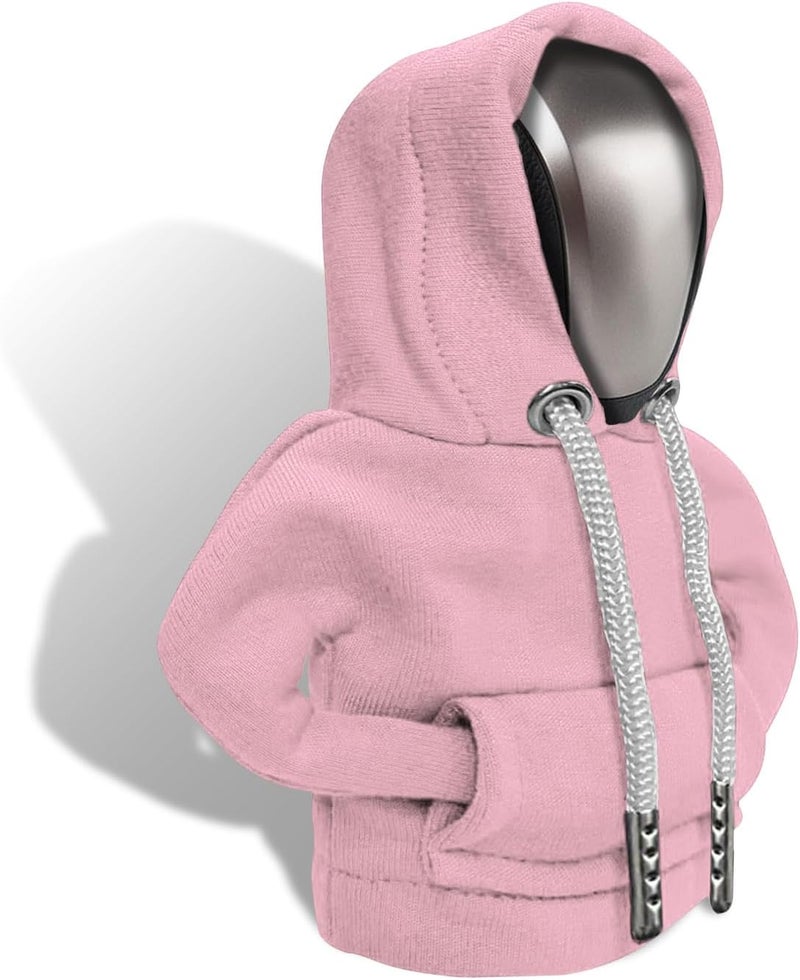 RGOAANC Gear Shift Hoodie, Gear Shift Cover, Fashionable Hoodie Automotive Gear Shift Knob Protector, Car Accessories Mini Sweater Gear Shift Knob Cover for Car Gear Shift Levers (Pink) - Image 1